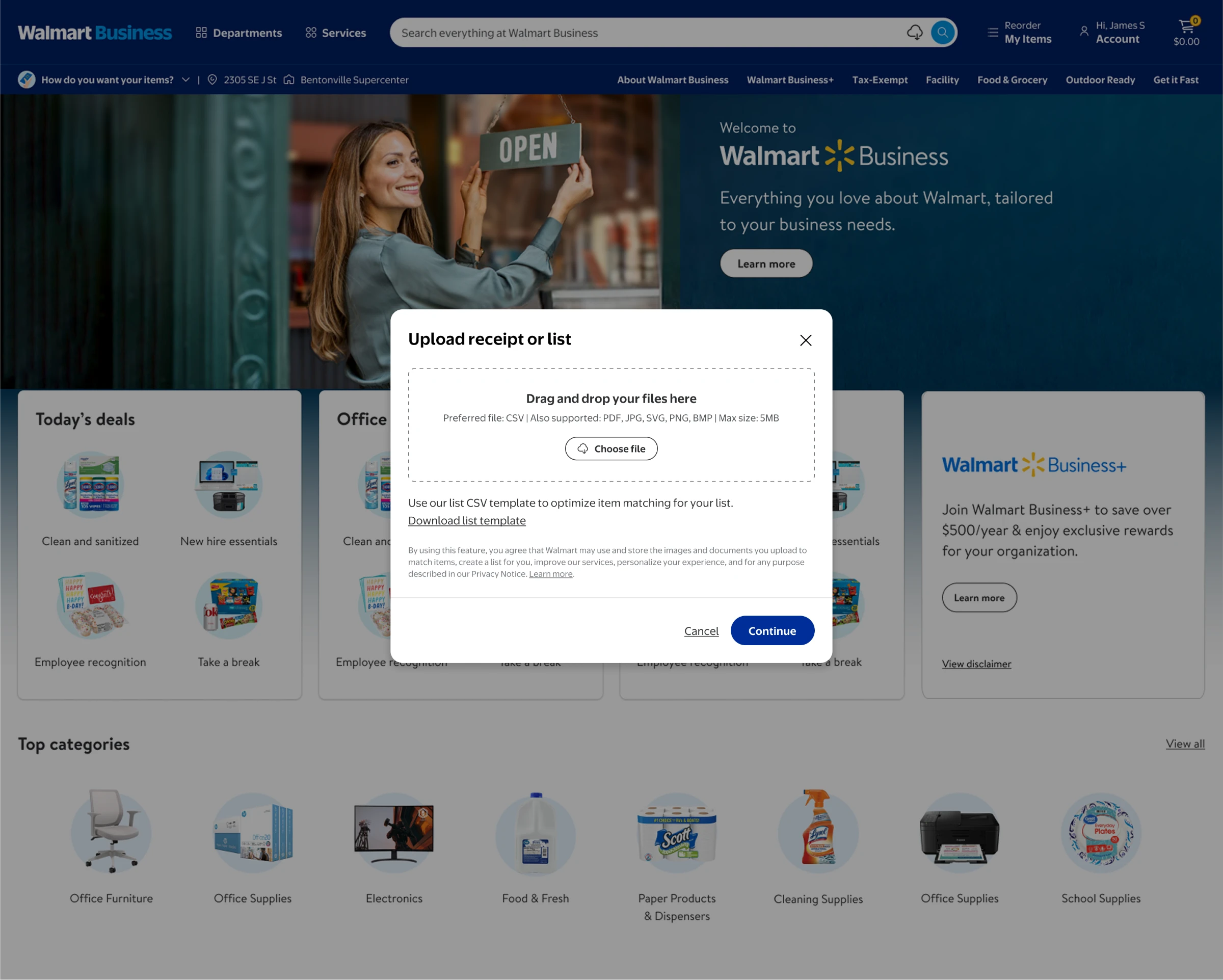 Walmart - Upload Popup